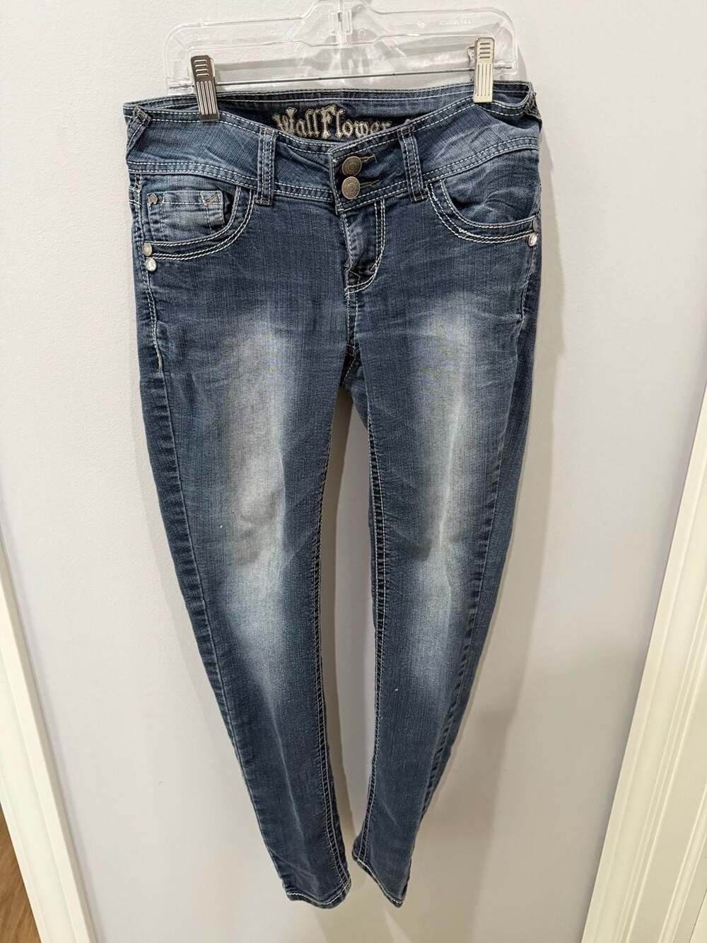 Women's Y2k edgy Embellished pockets Skinny Jeans 30x28